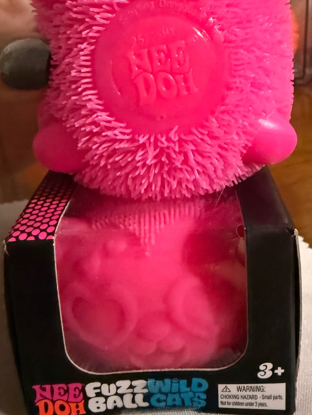 Genuine NeeDoh Wild Cats Fuzz Ball - Pink